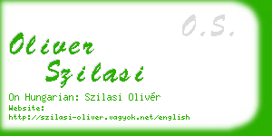 oliver szilasi business card