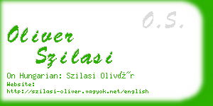 oliver szilasi business card